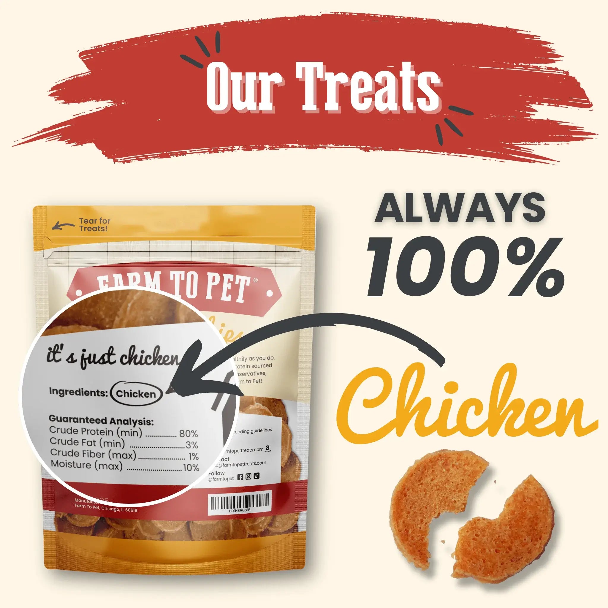Chicken Chips for Dogs | All-Natural Single-Ingredient Dog Treats - Farm To Pet - Flyclothing LLC