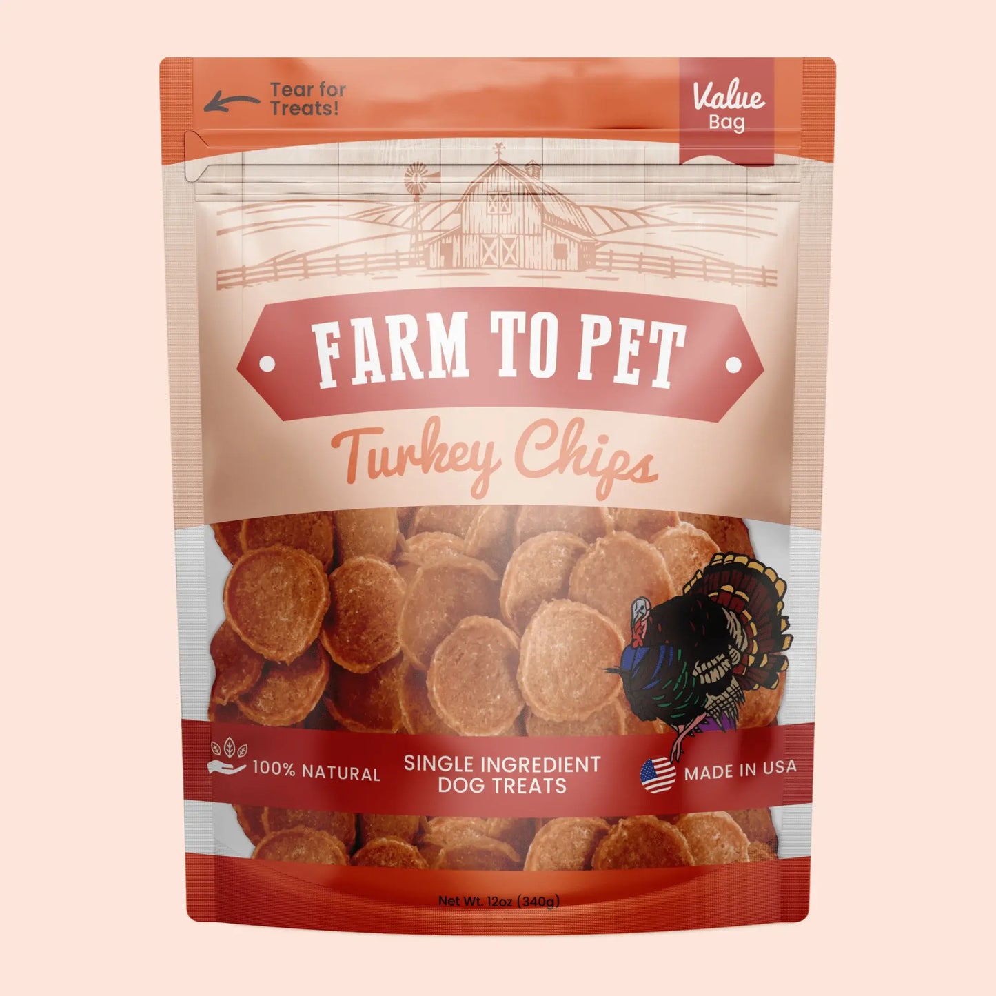 Turkey Chips for Dogs | All-Natural Single-Ingredient Healthy Dog Treats - Farm To Pet - Flyclothing LLC