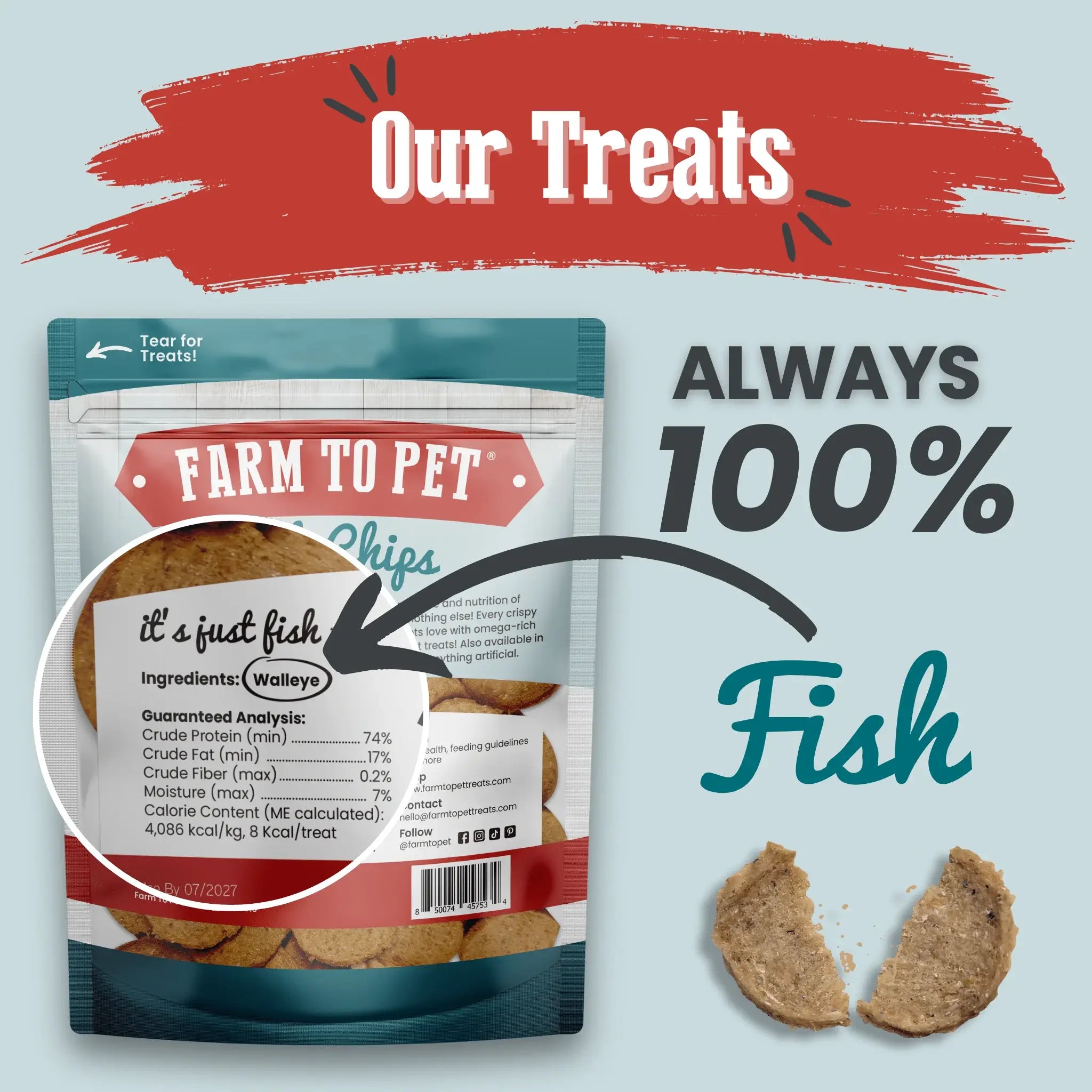 Fish Chips for Dogs | Wild-Caught Fish Dog Treats - Farm To Pet - Flyclothing LLC