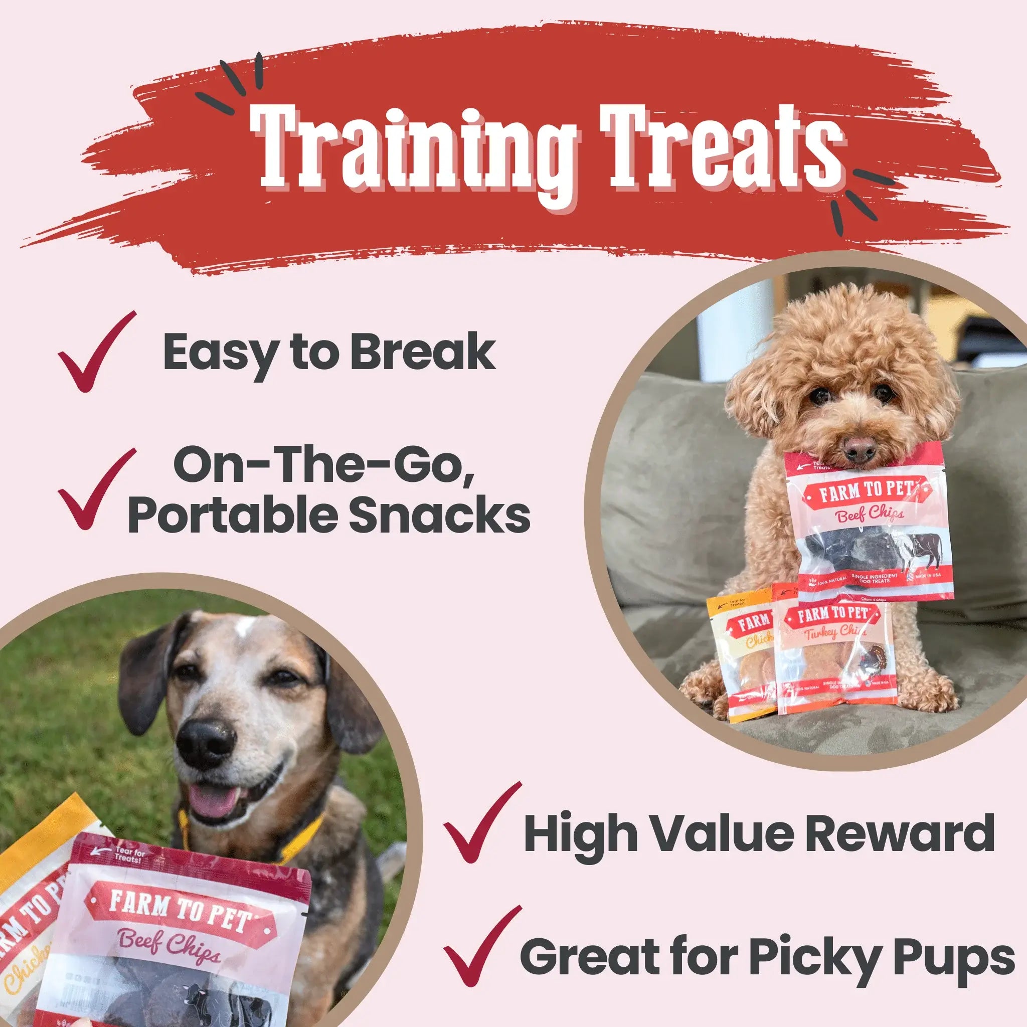 Puppy Packs 'n Snacks Dog Treat Starter Pack | Single-Ingredient Training Treats - Farm To Pet - Flyclothing LLC
