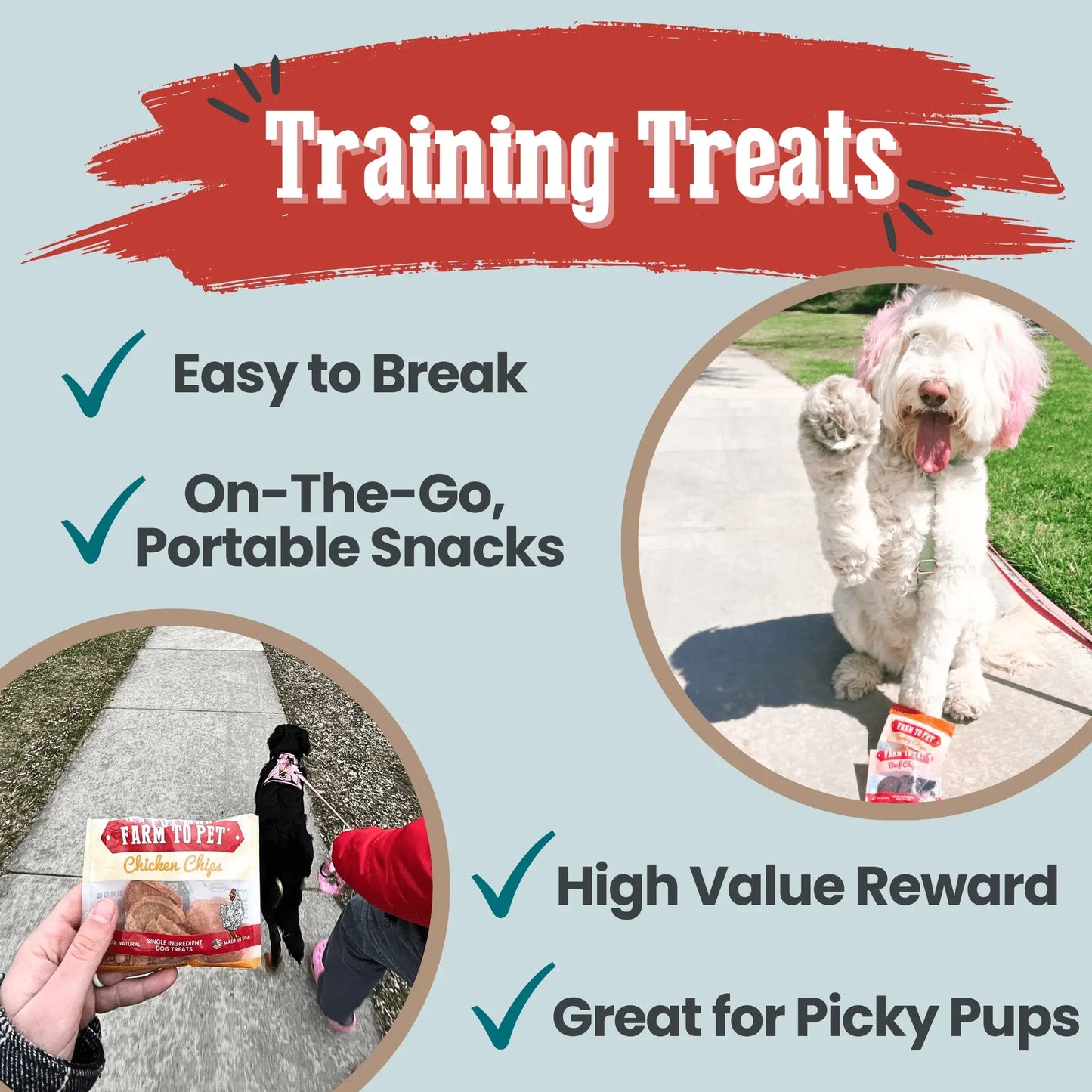 Puppy Packs 'n Snacks Dog Treat Starter Pack | Single-Ingredient Training Treats - Farm To Pet - Flyclothing LLC