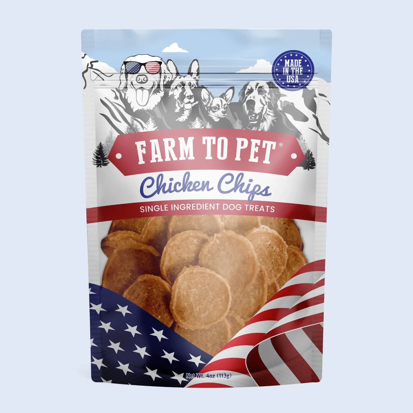 Americana Chicken Chips for Dogs | Celebrate with USA-made Dog Treats - Farm To Pet - Flyclothing LLC