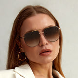 Farrah - Brown Tangle Free Aviator Sunglasses - TopFoxx - Flyclothing LLC