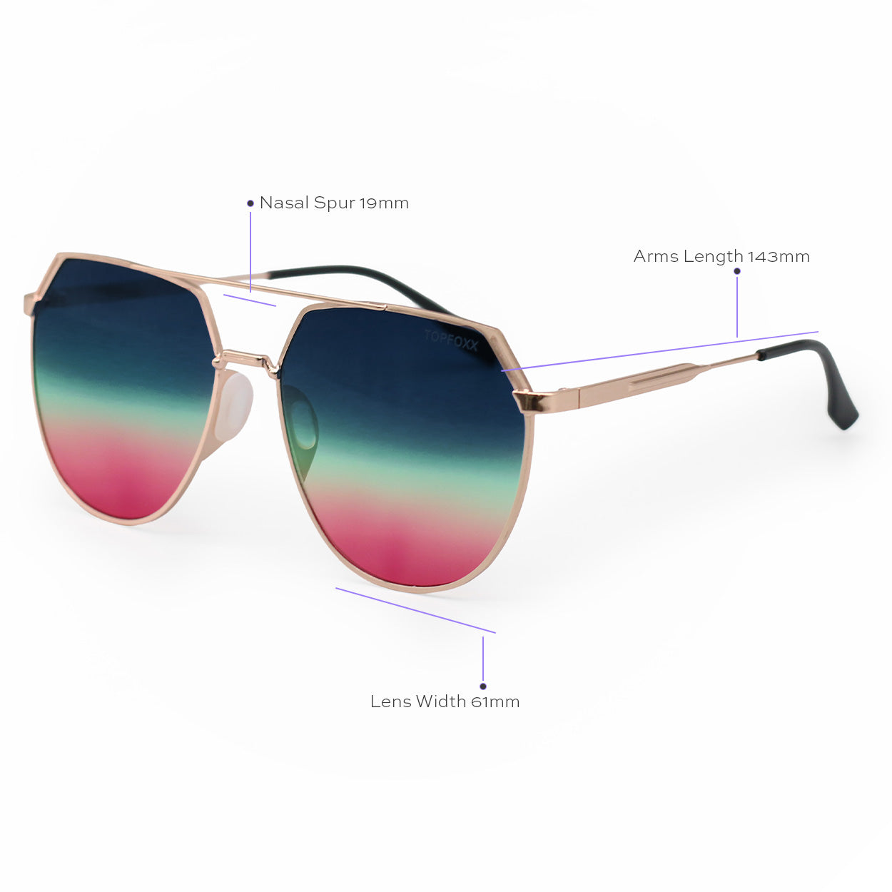 Farrah - Pride Tangle Free Aviator Sunglasses - TopFoxx - Flyclothing LLC