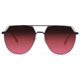 Farrah - Black Frame Ruby Lens Square Aviator Sunglasses - TopFoxx - Flyclothing LLC