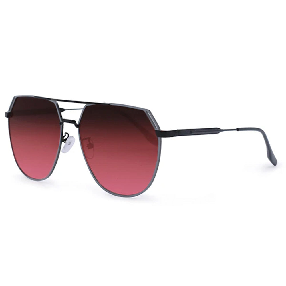 Farrah - Black Frame Ruby Lens Square Aviator Sunglasses - TopFoxx - Flyclothing LLC