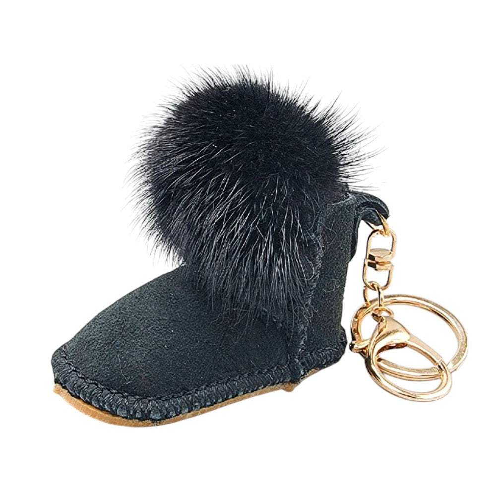 Faux Fur Pom Pom Boot Bag Charm - Madeline Love - Flyclothing LLC