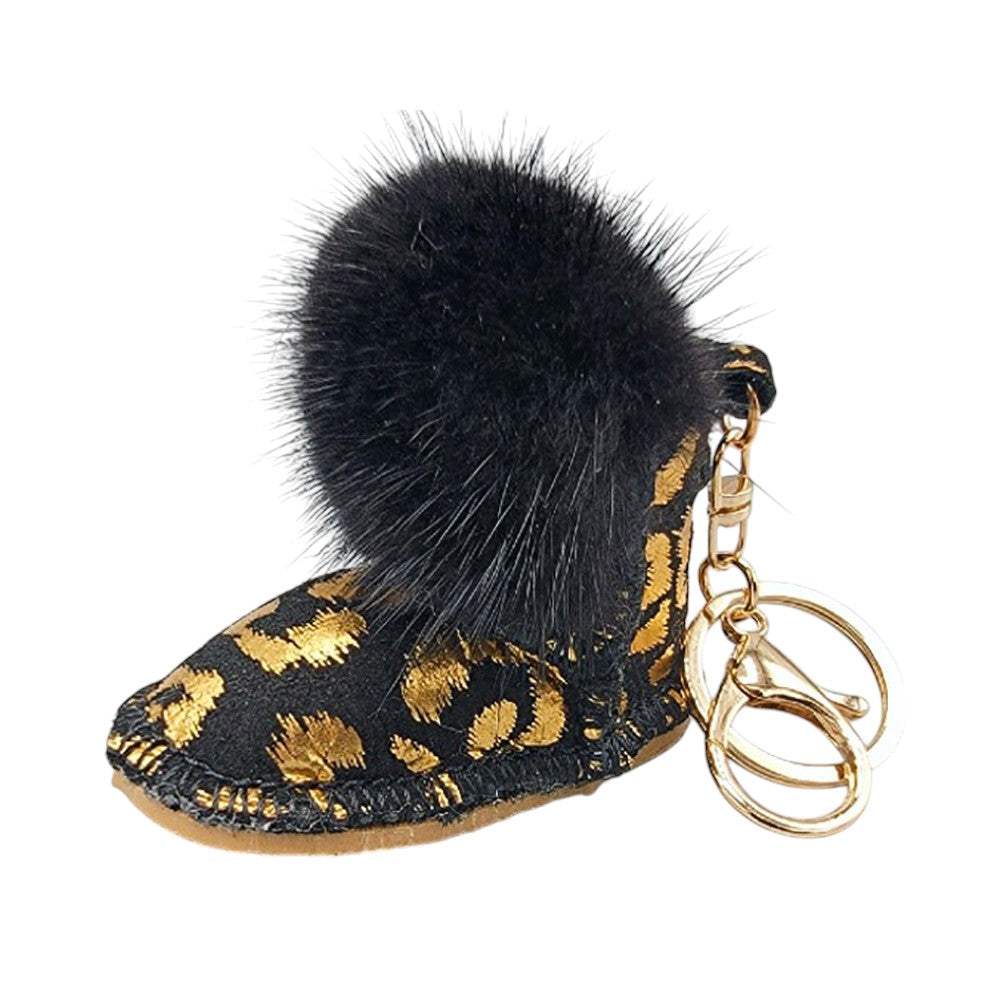 Faux Fur Pom Pom Boot Bag Charm - Madeline Love - Flyclothing LLC