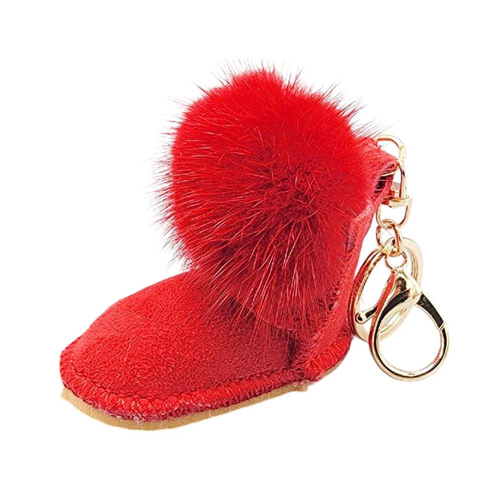 Faux Fur Pom Pom Boot Bag Charm - Madeline Love - Flyclothing LLC