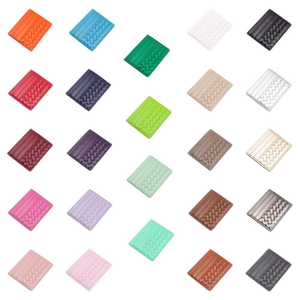 Faux Leather Basket Weave Card Holder Wallet - Madeline Love - Flyclothing LLC