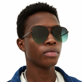 Smaller Megan 2 - Dark Green Metal Aviator Sunglasses - TopFoxx - Flyclothing LLC