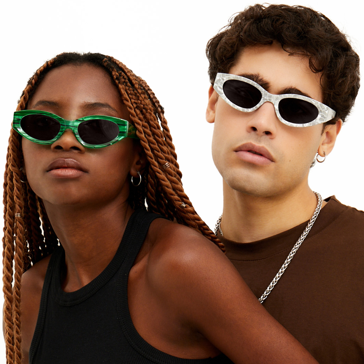Kat x Money Moves - Silver Cateye Sunglasses - TopFoxx - Flyclothing LLC