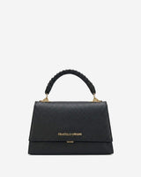 Federica (black) - Italian calf leather women's crossbody bag (with shoulder strap)