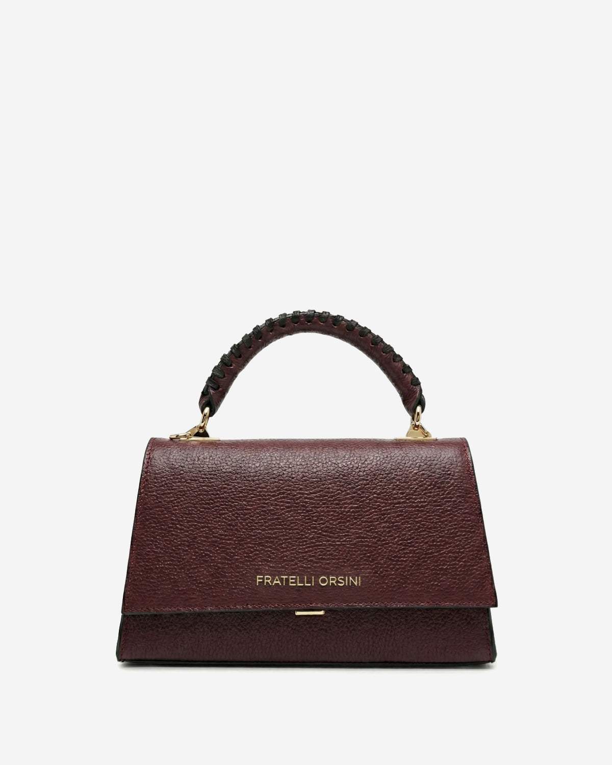 Federica (eggplant) - Italian calf leather women's crossbody bag (with shoulder strap)