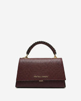 Federica (eggplant) - Italian calf leather women's crossbody bag (with shoulder strap)