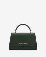 Federica (green) - Italian calf leather women's crossbody bag (with shoulder strap)