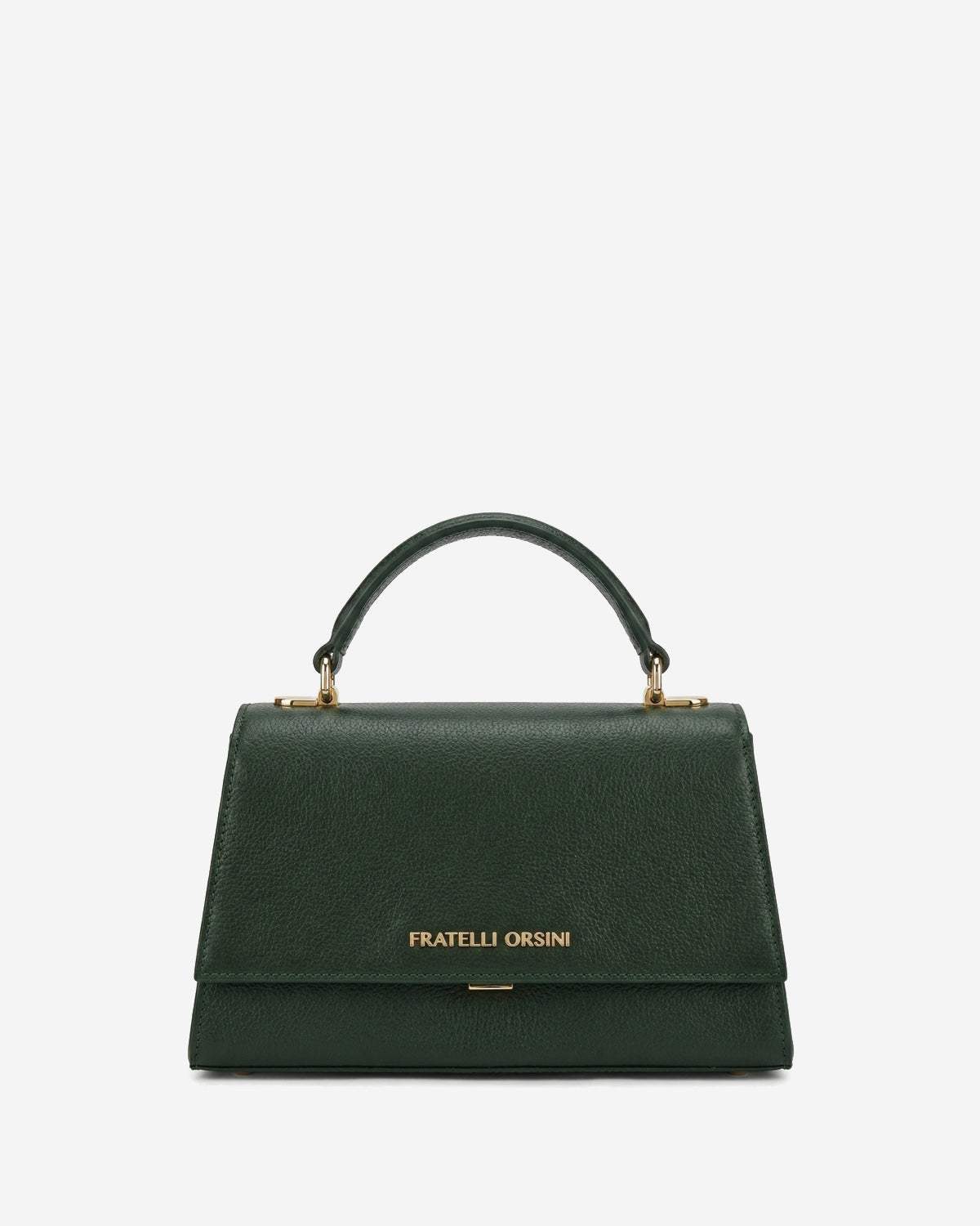 Federica (green) - Italian calf leather women's crossbody bag (with shoulder strap)
