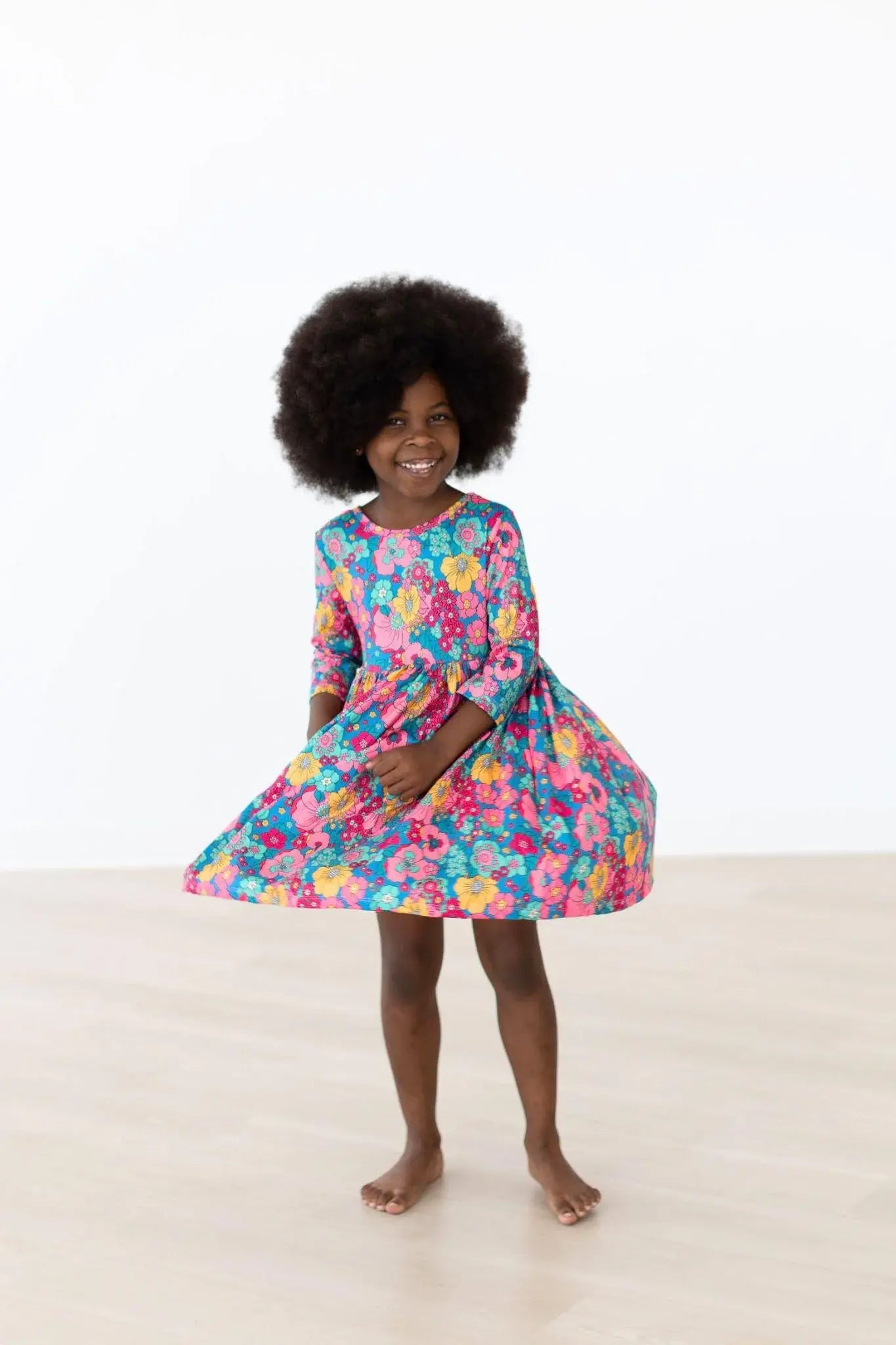 SALE Feeling Floral 3/4 Sleeve Pocket Twirl Dress - Mila & Rose ® - Flyclothing LLC