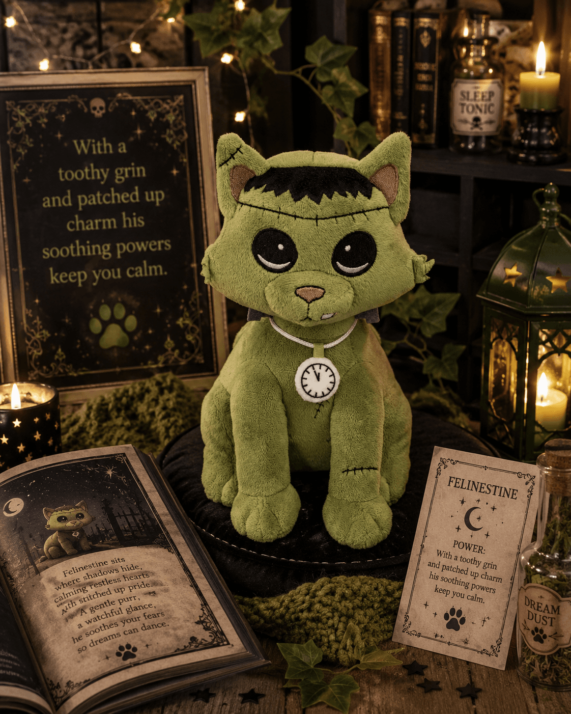 Felinestien Plush. Glow in the dark watch and tail - Alchemy of England - Flyclothing LLC