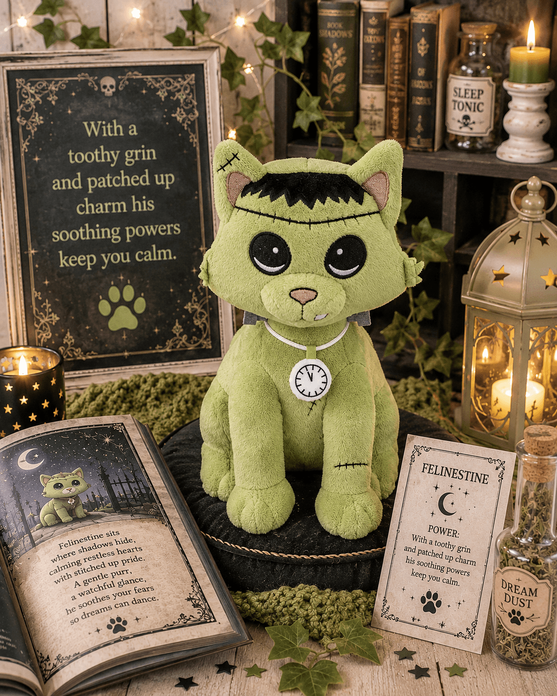 Felinestien Plush. Glow in the dark watch and tail - Alchemy of England - Flyclothing LLC