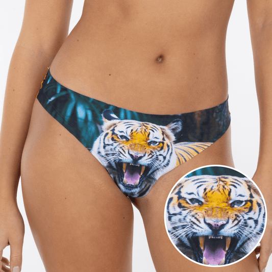 The Feral Feline | Tiger Seamless Thong - Shinesty