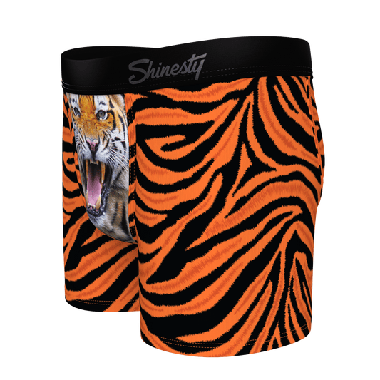 The Feral Feline | Tiger Print Boy's Boxer Briefs - Shinesty