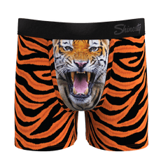The Feral Feline | Tiger Print Boy's Boxer Briefs - Shinesty