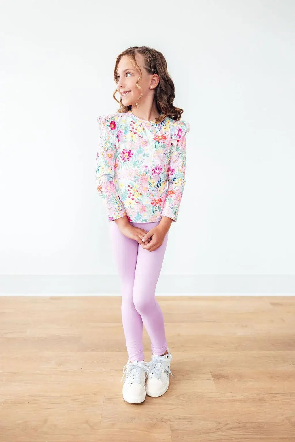 Field of Flowers L/S Ruffle Tee - Mila & Rose ® - Flyclothing LLC