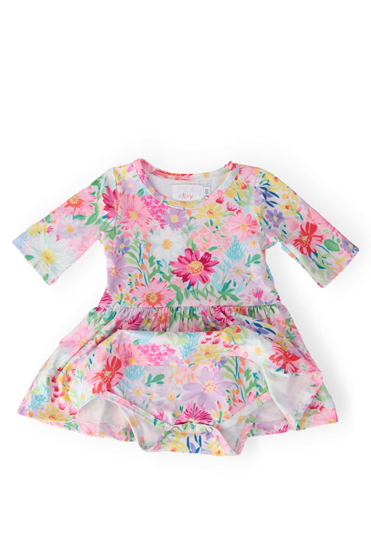 Field of Flowers 3/4 Twirl Bodysuit - Mila & Rose ® - Flyclothing LLC