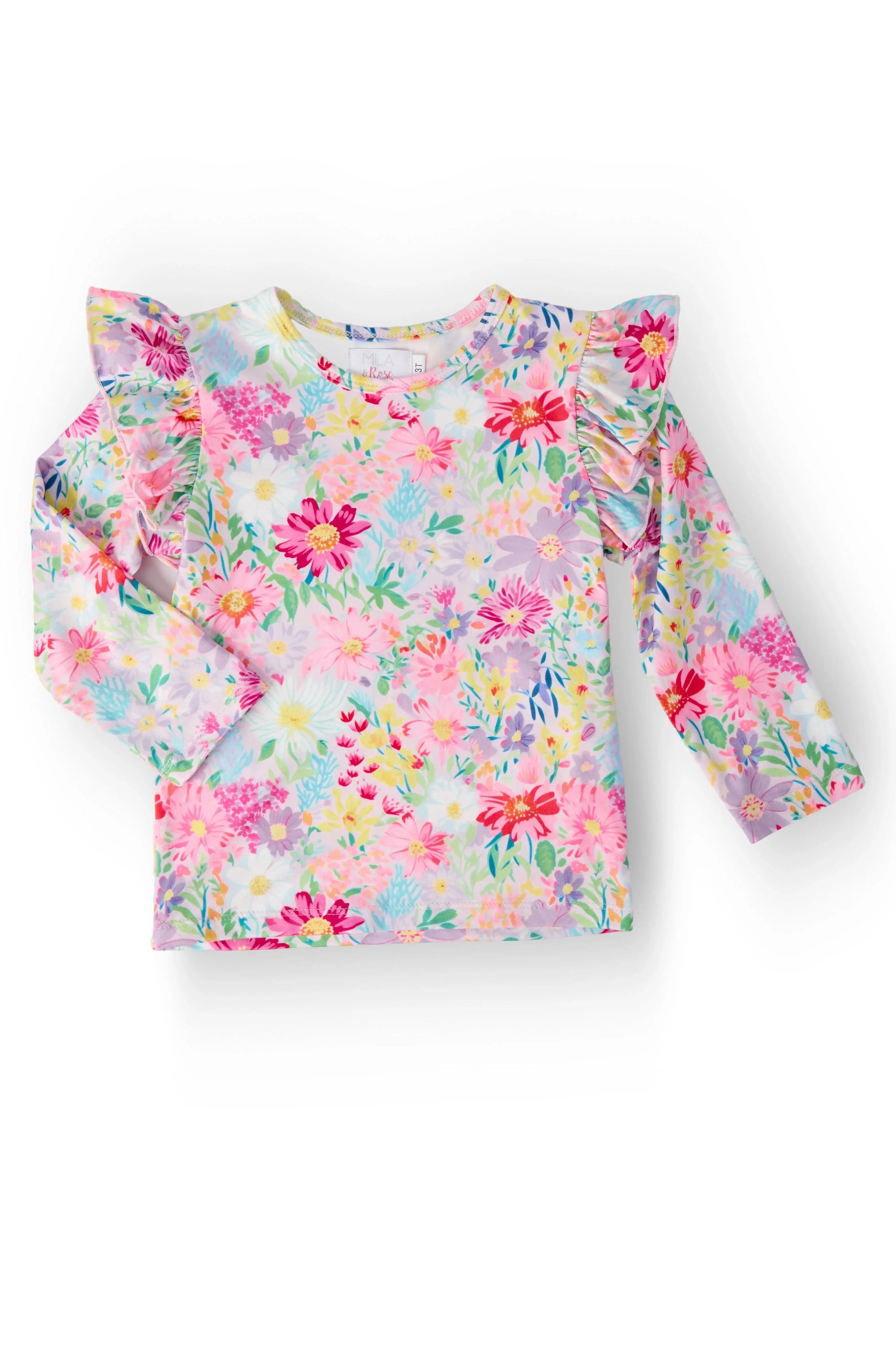 Field of Flowers L/S Ruffle Tee - Mila & Rose ® - Flyclothing LLC