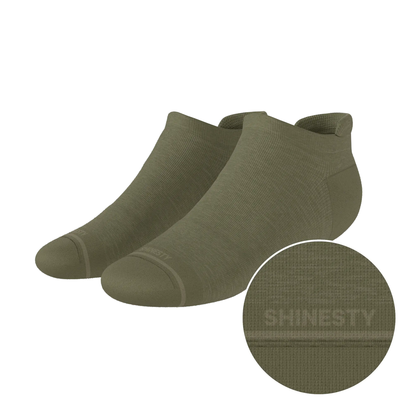 The Fields Of Green | Oil Green Heel Hammock™ Ankle Socks - Shinesty - Flyclothing LLC