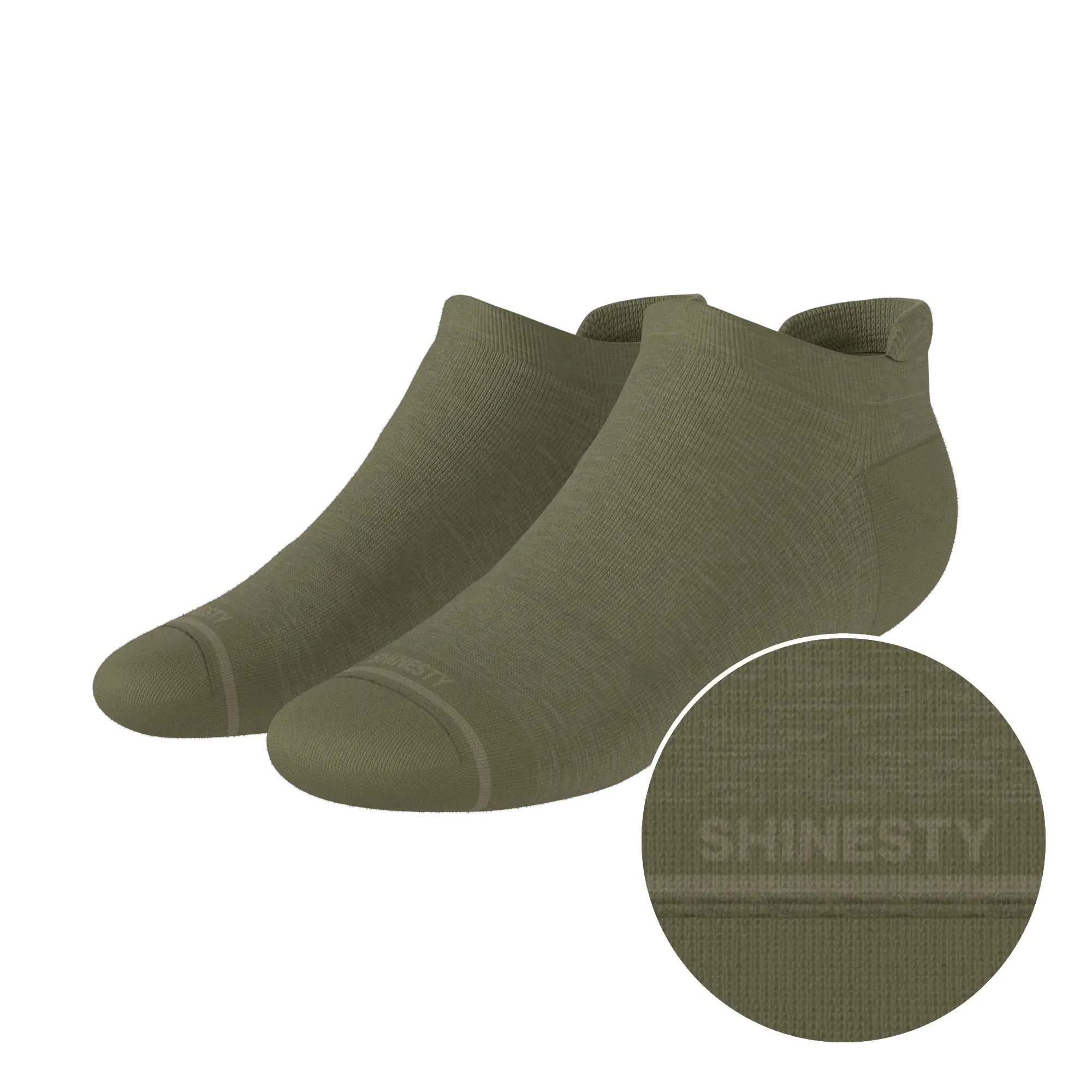The Fields Of Green | Oil Green Heel Hammock™ Ankle Socks - Shinesty - Flyclothing LLC