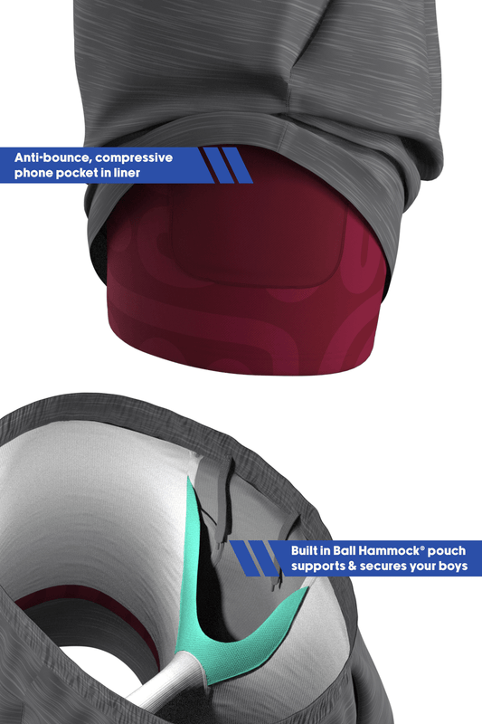 The Finish Line | Grey and Red Ball Hammock® 9 Inch Athletic Shorts - Shinesty
