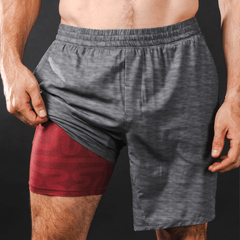 The Finish Line | Grey and Red Ball Hammock® 9 Inch Athletic Shorts - Shinesty