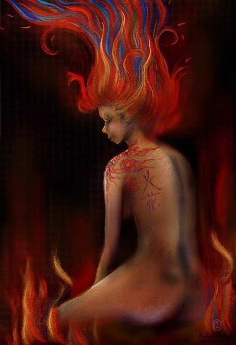 Black Market Art Company Fire Flower Print - Black Market Art Company - Flyclothing LLC