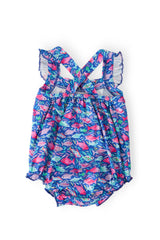 Fish in the Sea Ruffle Cross Back Romper - Mila & Rose ® - Flyclothing LLC