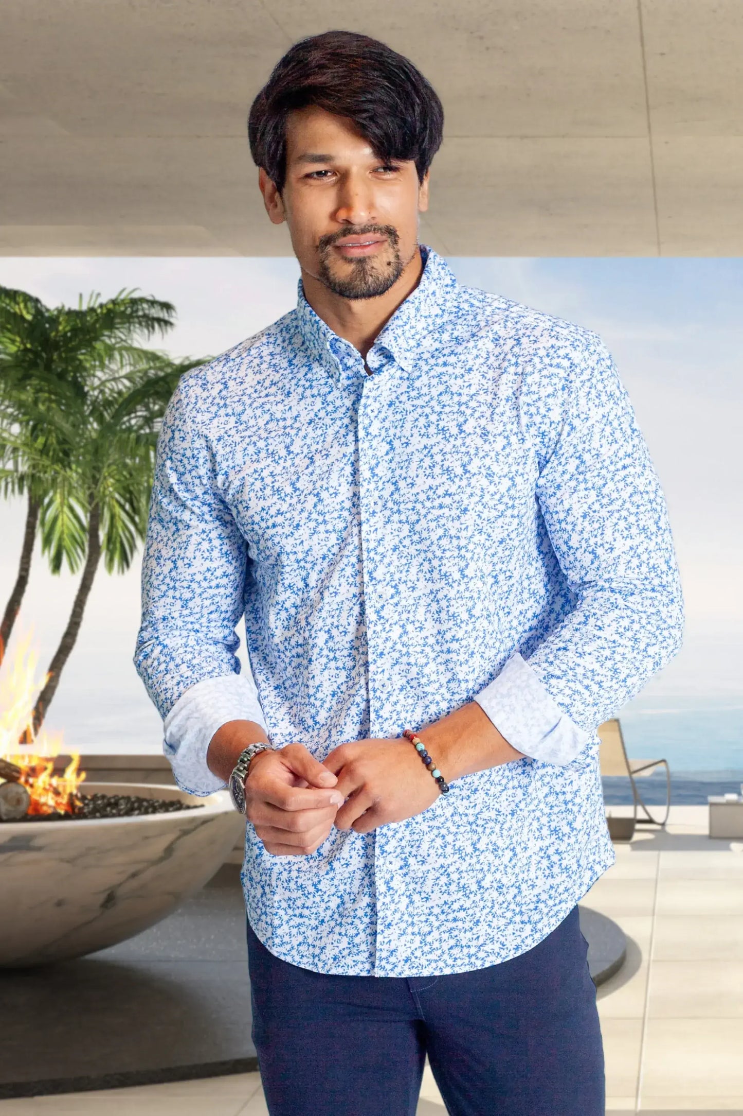 Five-O Floral Long Sleeve Tech Shirt - Buki - Flyclothing LLC