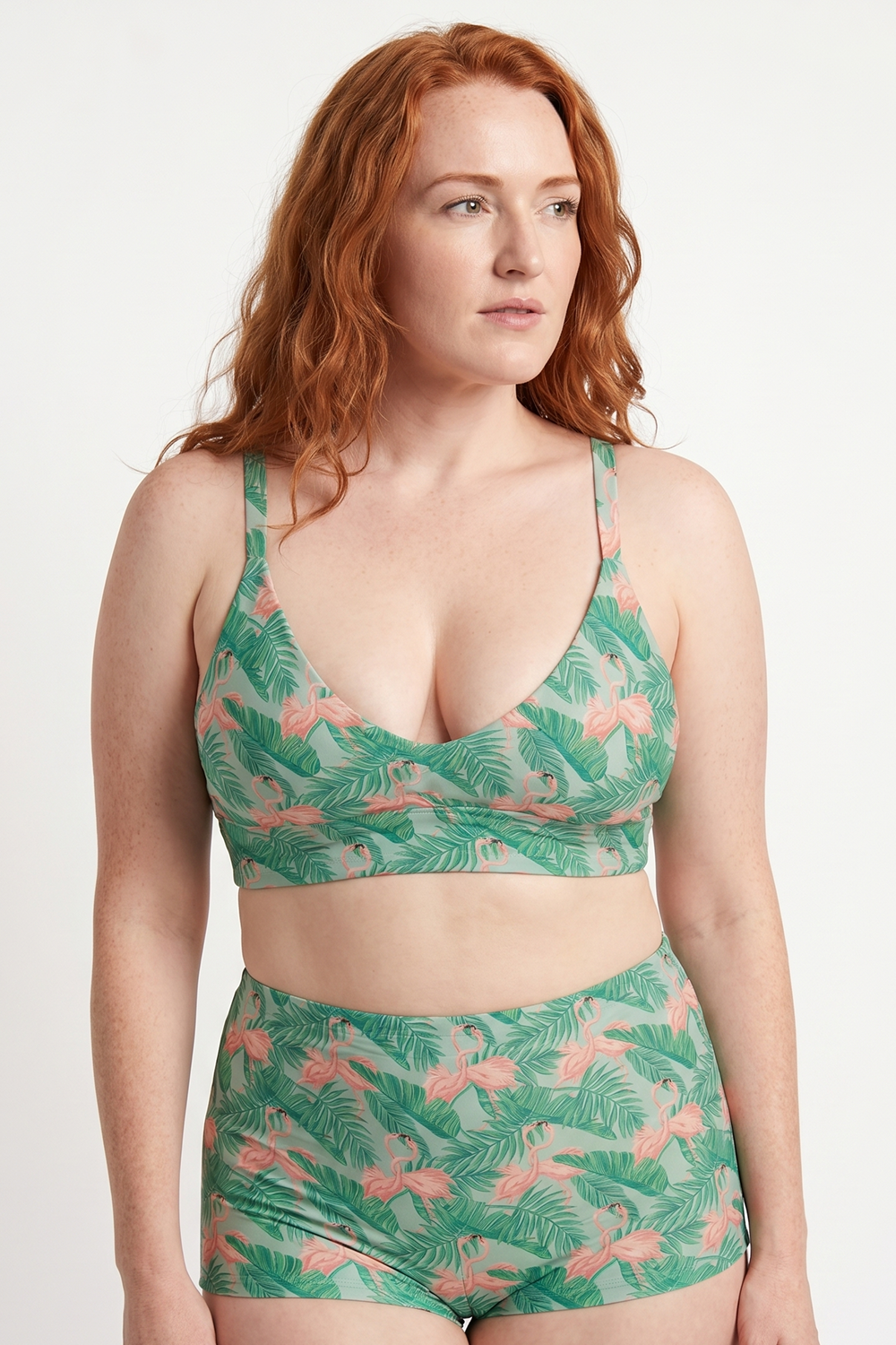 The Flamboyance | Flamingo Boob Hammock™ Plunge Bralette - Shinesty - Flyclothing LLC