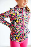 Flexible Floral Full-Zip Ruffle Active Jacket - Mila & Rose ® - Flyclothing LLC