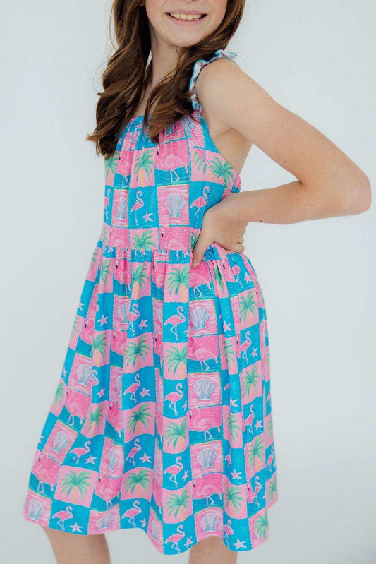 Flock Star Ruffle Cross Back Dress - Mila & Rose ® - Flyclothing LLC