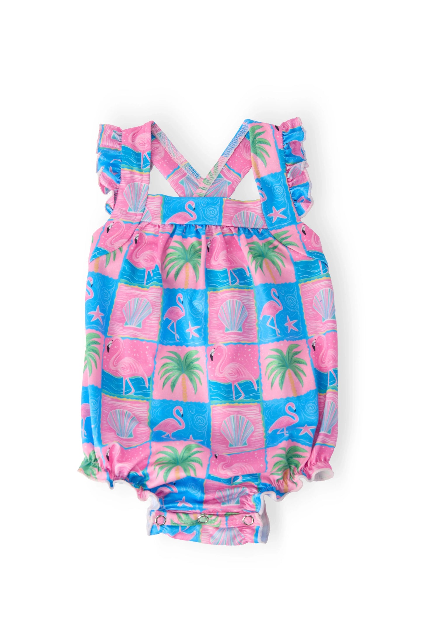 Flock Star Ruffle Cross Back Romper - Mila & Rose ® - Flyclothing LLC