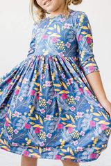 Flora 3/4 Sleeve Pocket Twirl Dress - Mila & Rose ® - Flyclothing LLC