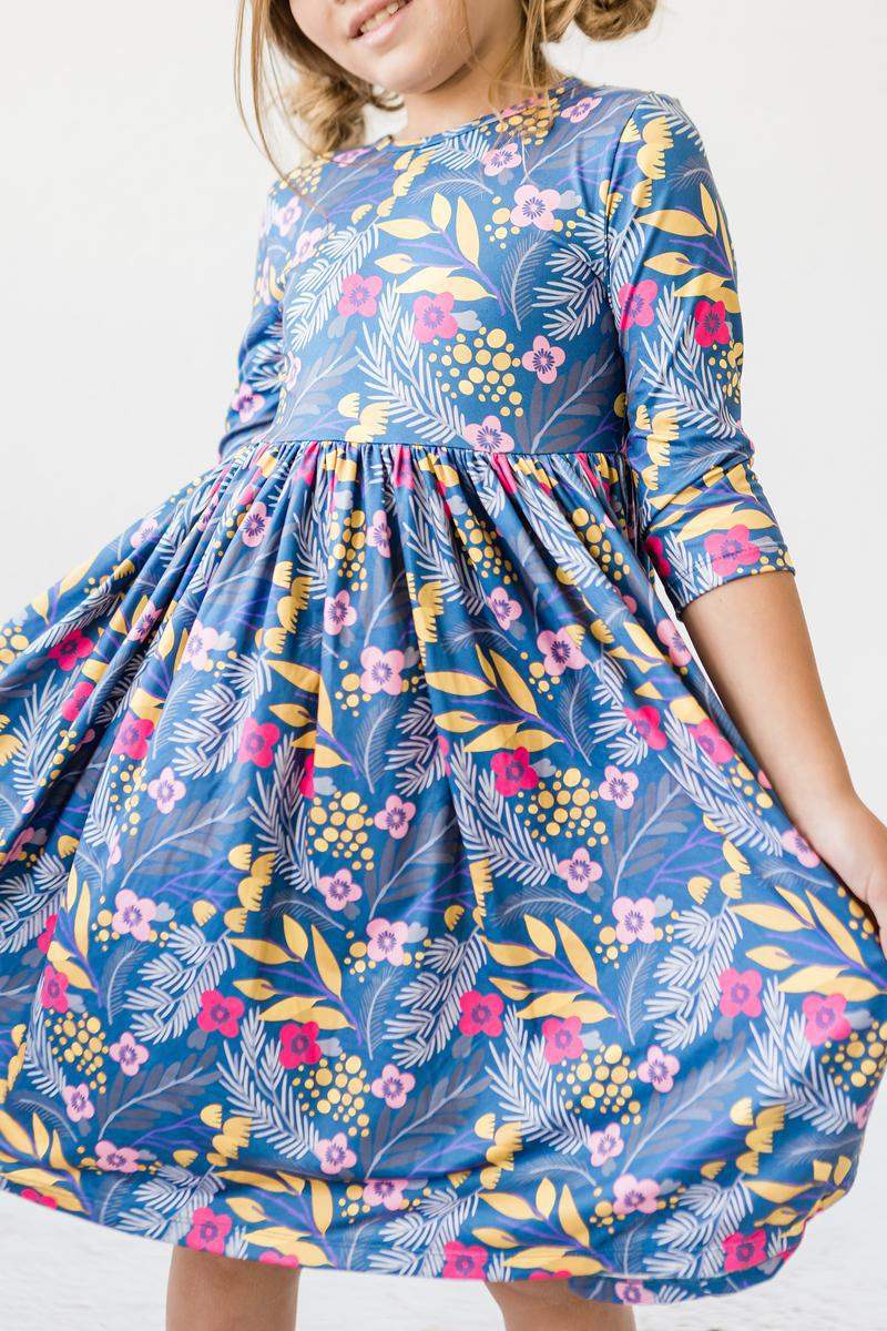 Flora 3/4 Sleeve Pocket Twirl Dress - Mila & Rose ® - Flyclothing LLC