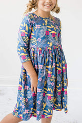 Flora 3/4 Sleeve Pocket Twirl Dress - Mila & Rose ® - Flyclothing LLC