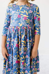 Flora 3/4 Sleeve Pocket Twirl Dress - Mila & Rose ® - Flyclothing LLC