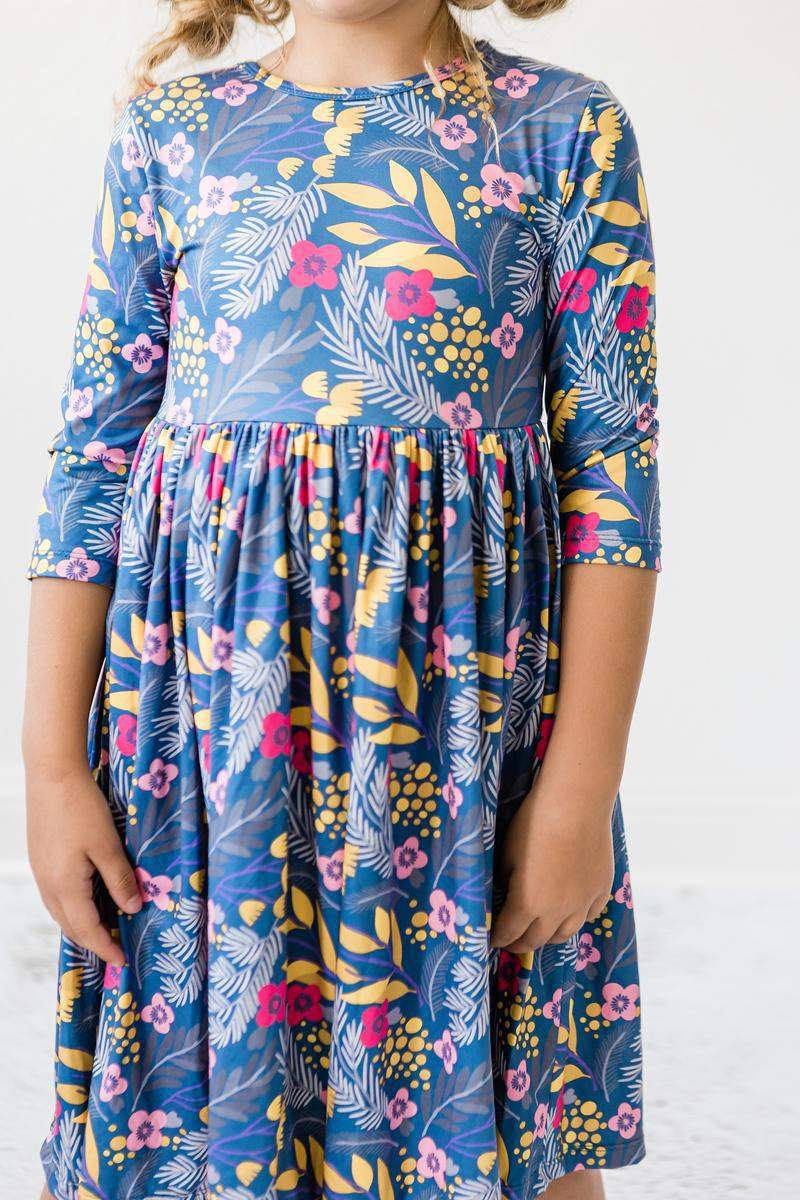 Flora 3/4 Sleeve Pocket Twirl Dress - Mila & Rose ® - Flyclothing LLC
