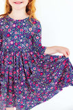 Flower Farm 3/4 Sleeve Pocket Twirl Dress - Mila & Rose ® - Flyclothing LLC