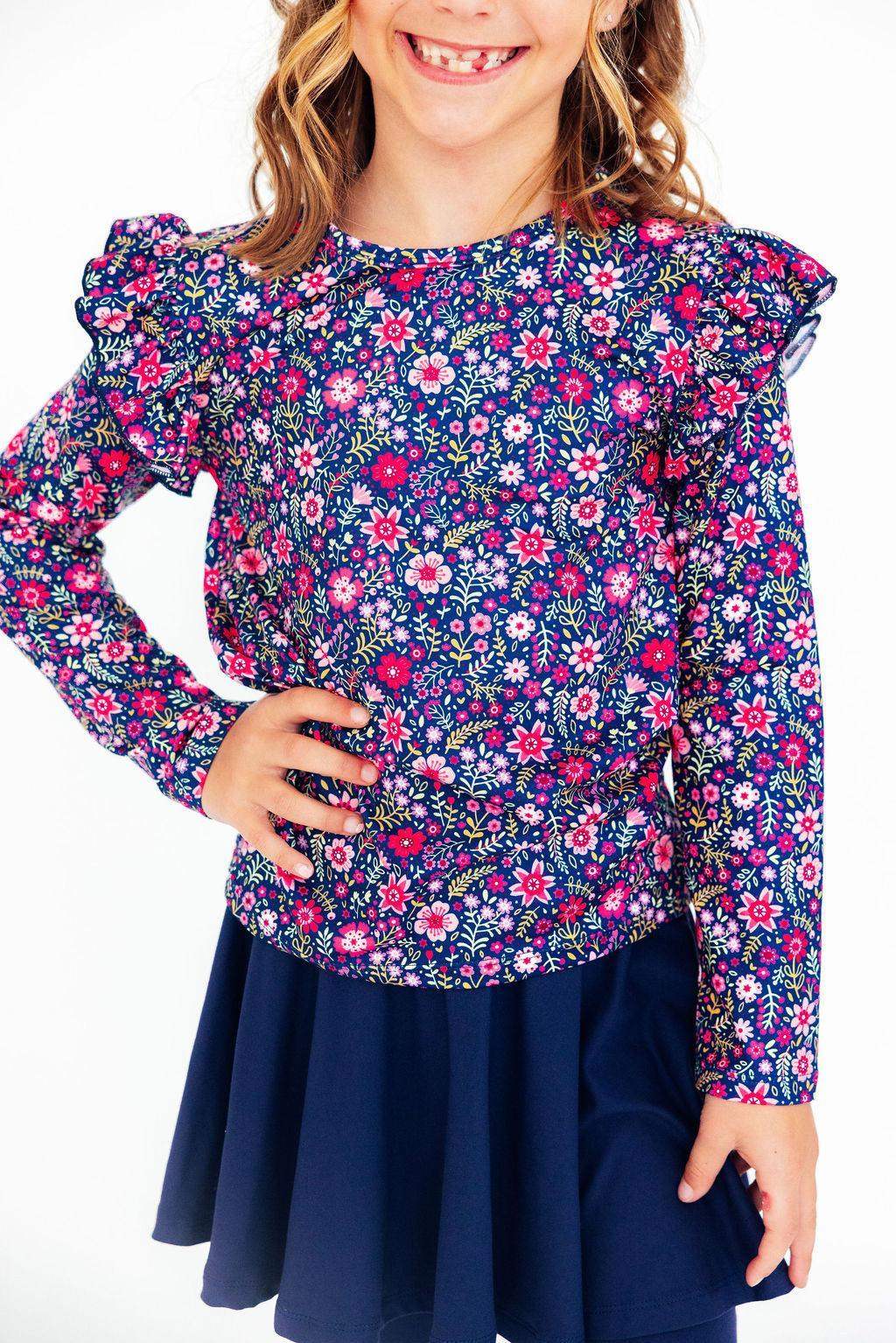 Flower Farm L/S Ruffle Tee - Mila & Rose ® - Flyclothing LLC