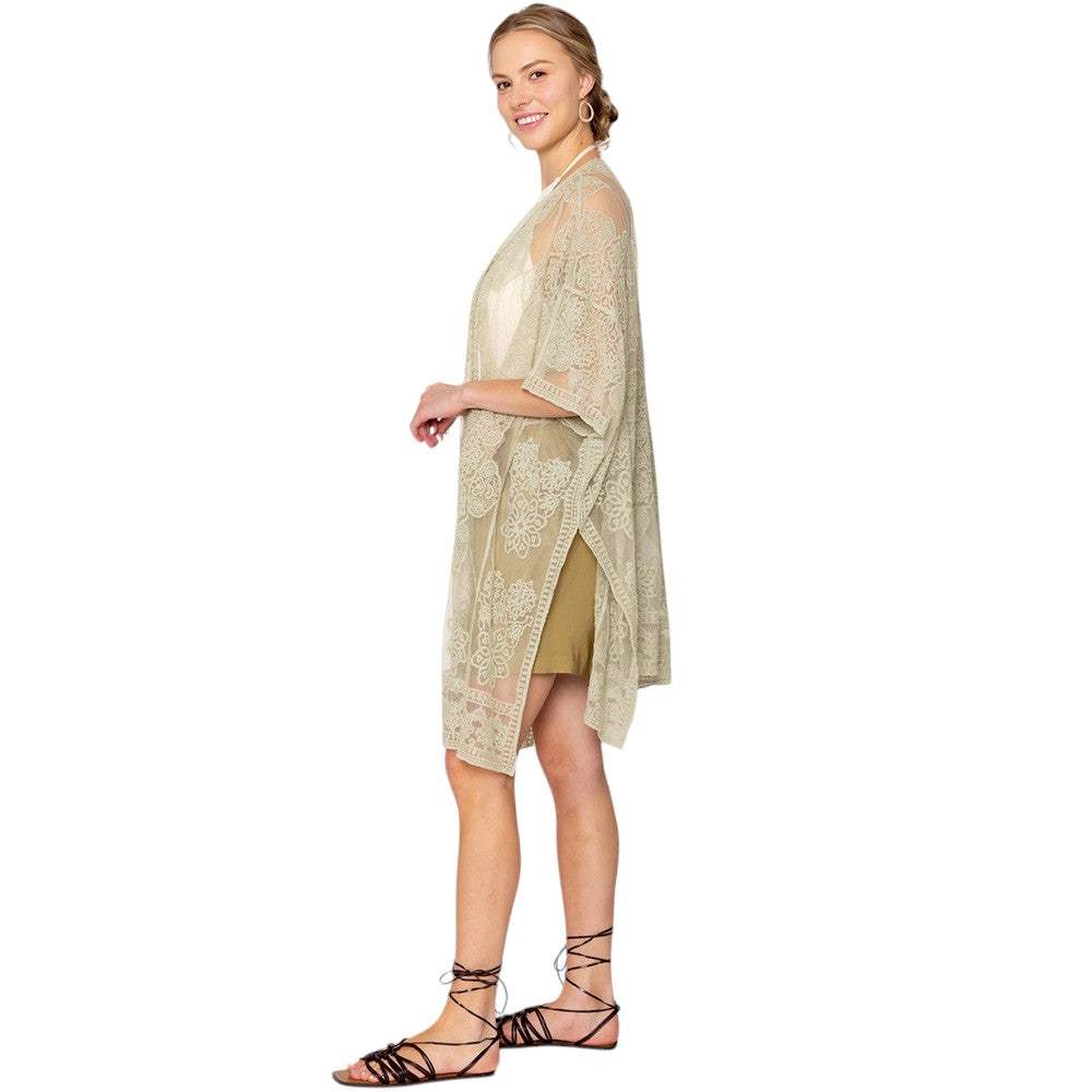 Flower Lace Kimono Poncho - Madeline Love - Flyclothing LLC