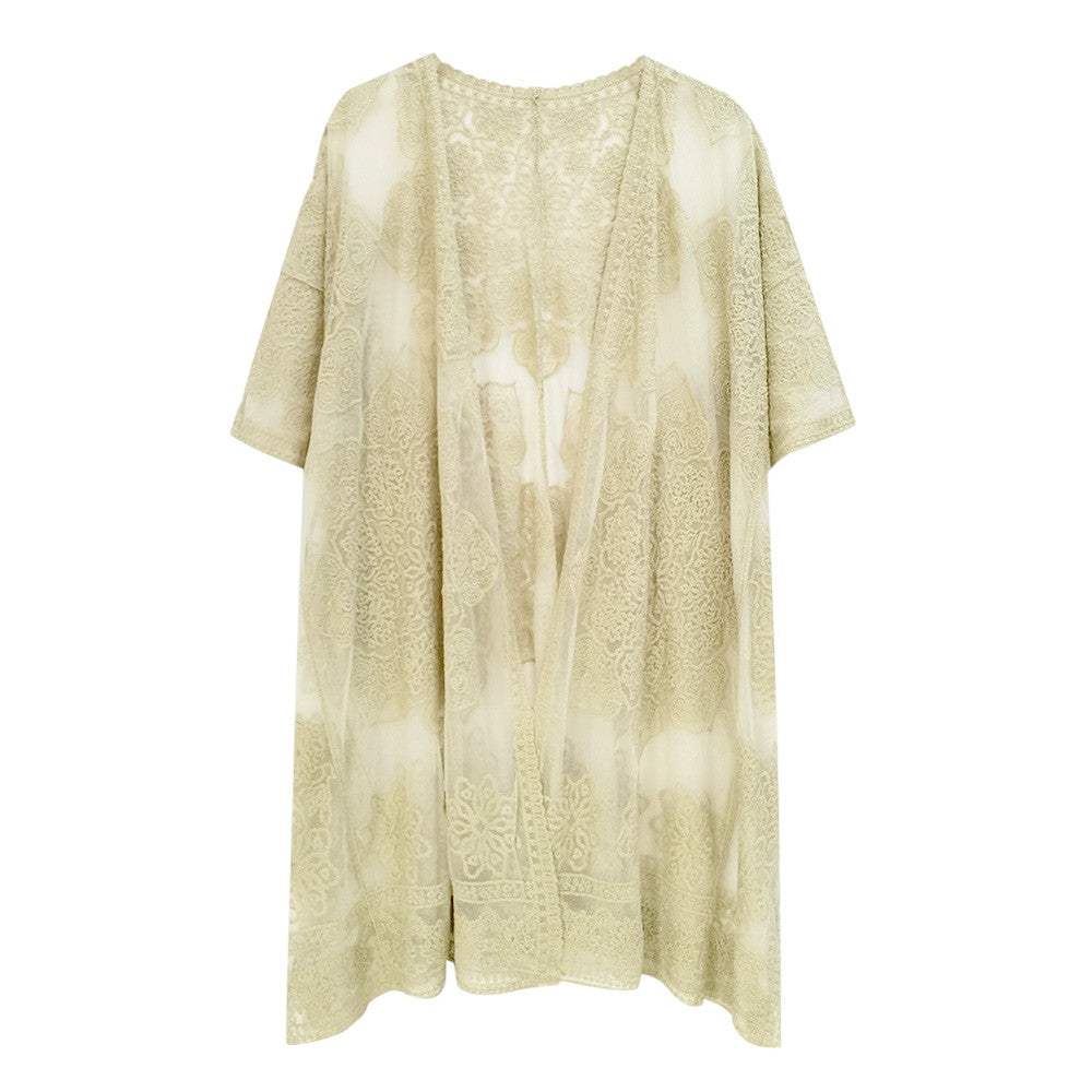 Flower Lace Kimono Poncho - Madeline Love - Flyclothing LLC